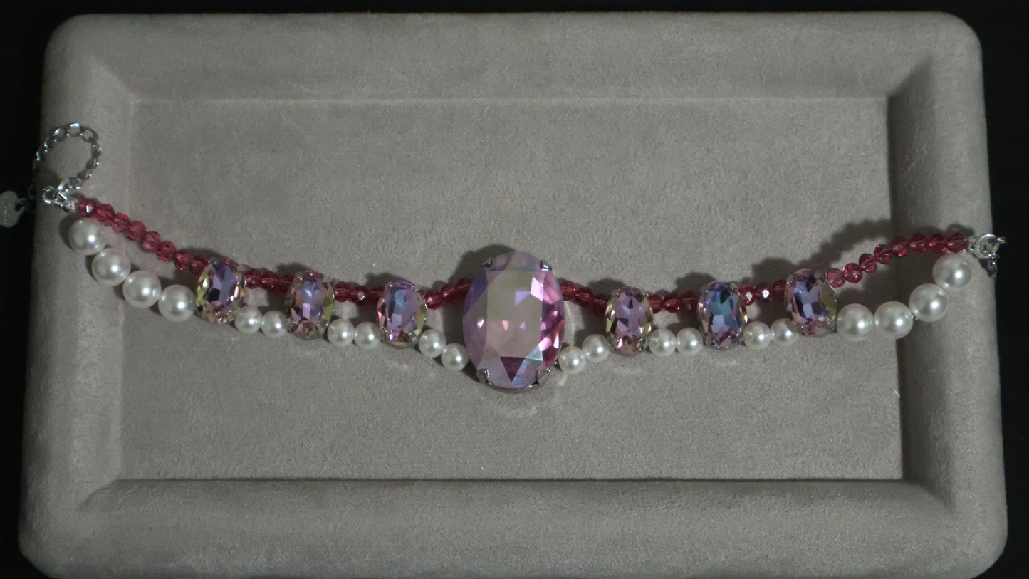 Handcrafted Purple Diamond and Pearl Pet Choker Necklace – Dogs, Cats, Other Pets - Luxe Matching Jewelry for Pets and Owners